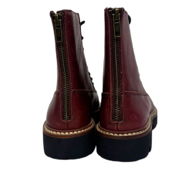 Madewell Citywalk Lugsole Lace Up Booties Leather $198 NB948 Rusted Burgundy - Picture 5 of 8